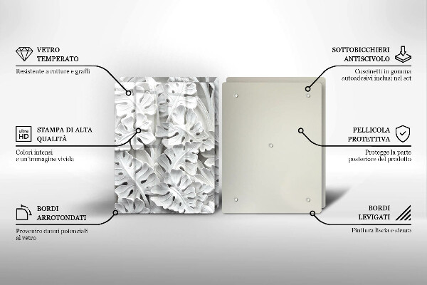 Herdabdeckplatte glas weiße Blumen