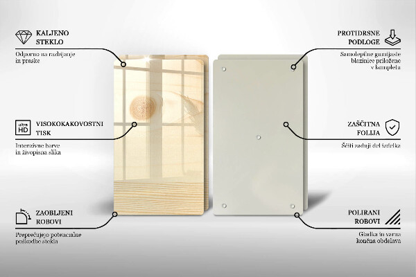 Herdabdeckplatte glas Holzbrett
