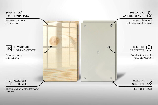 Herdabdeckplatte glas Holzbrett