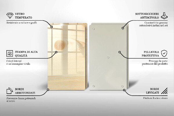 Herdabdeckplatte glas Holzbrett