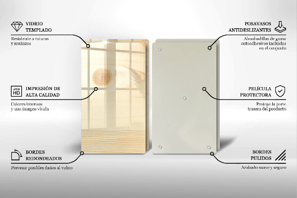 Herdabdeckplatte glas Holzbrett