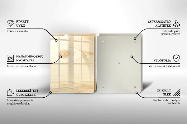 Herdabdeckplatte glas Holzbrett