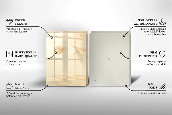 Herdabdeckplatte glas Holzbrett