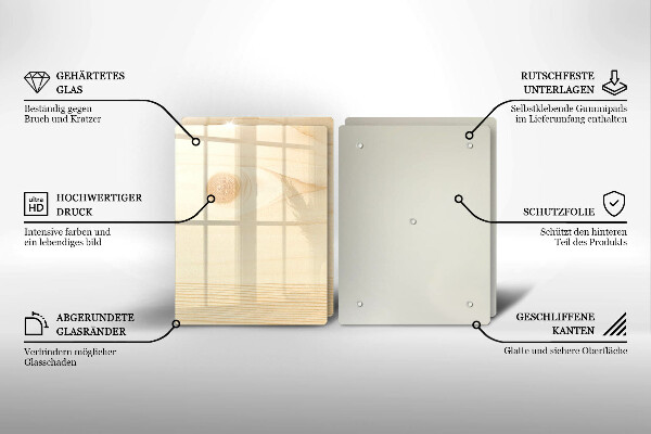Herdabdeckplatte glas Holzbrett