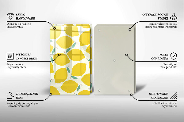 Herdabdeckplatte glas Cartoon-Zitronen