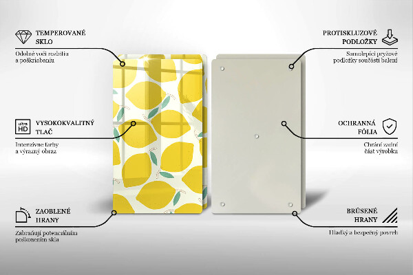 Herdabdeckplatte glas Cartoon-Zitronen