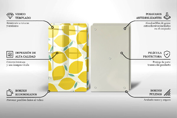 Herdabdeckplatte glas Cartoon-Zitronen