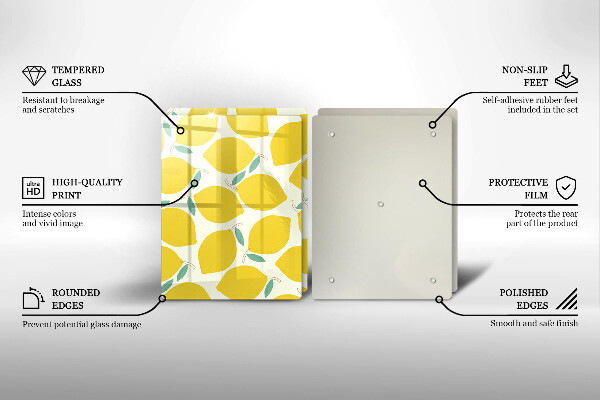 Herdabdeckplatte glas Cartoon-Zitronen