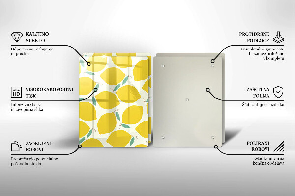 Herdabdeckplatte glas Cartoon-Zitronen