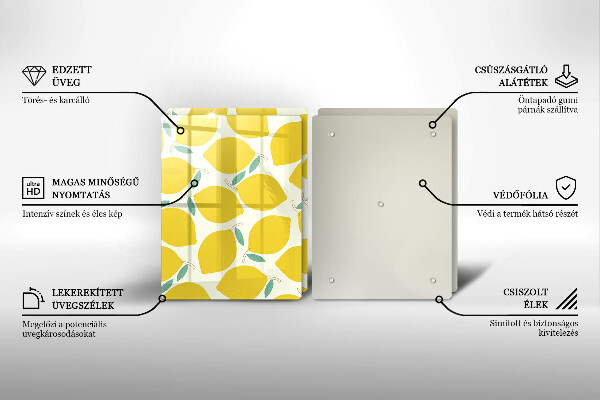 Herdabdeckplatte glas Cartoon-Zitronen