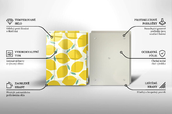 Herdabdeckplatte glas Cartoon-Zitronen