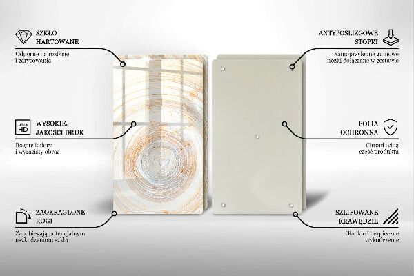 Herdabdeckplatte glas Holzstruktur