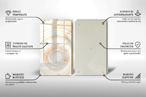 Herdabdeckplatte glas Holzstruktur