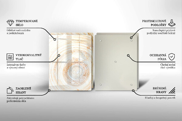 Herdabdeckplatte glas Holzstruktur