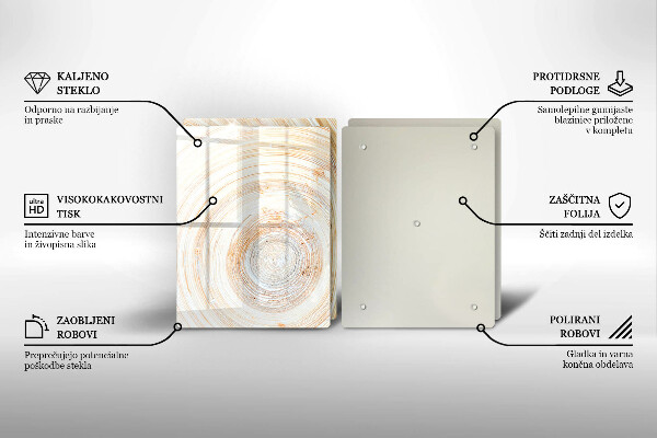 Herdabdeckplatte glas Holzstruktur