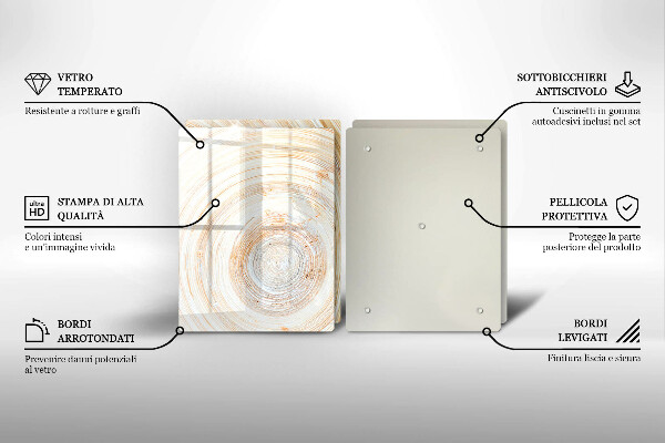 Herdabdeckplatte glas Holzstruktur