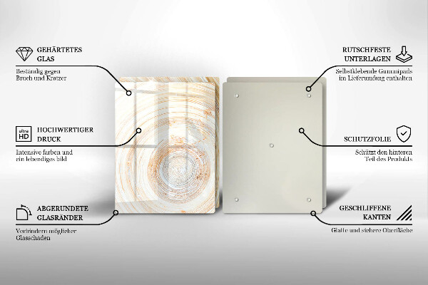 Herdabdeckplatte glas Holzstruktur