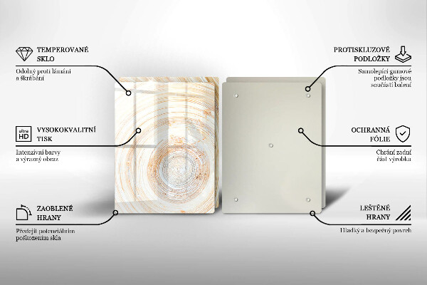 Herdabdeckplatte glas Holzstruktur