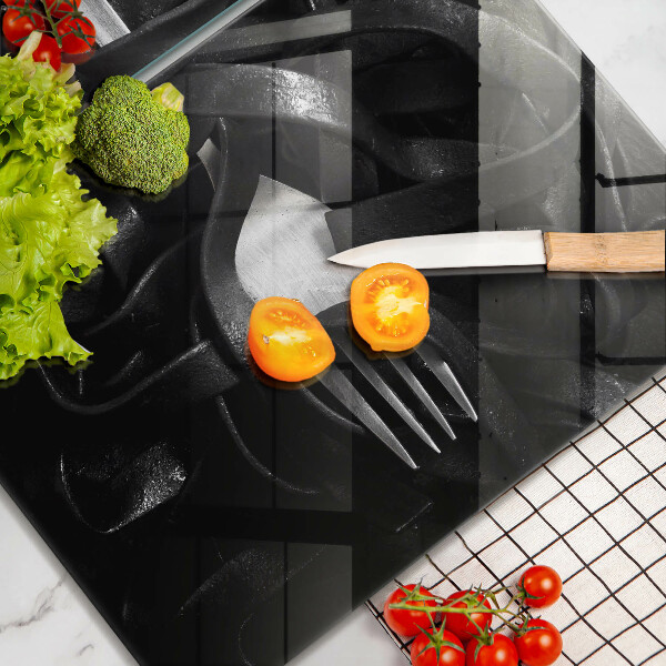 Herdabdeckplatte glas Schwarze Tagliatelle-Nudeln