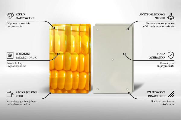 Herdabdeckplatte glas Maiskörner
