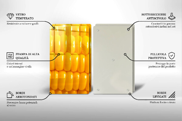 Herdabdeckplatte glas Maiskörner