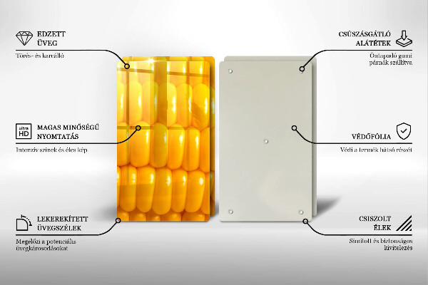 Herdabdeckplatte glas Maiskörner