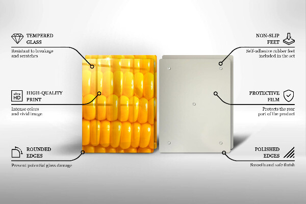 Herdabdeckplatte glas Maiskörner