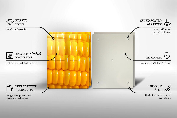 Herdabdeckplatte glas Maiskörner