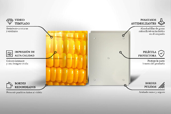 Herdabdeckplatte glas Maiskörner