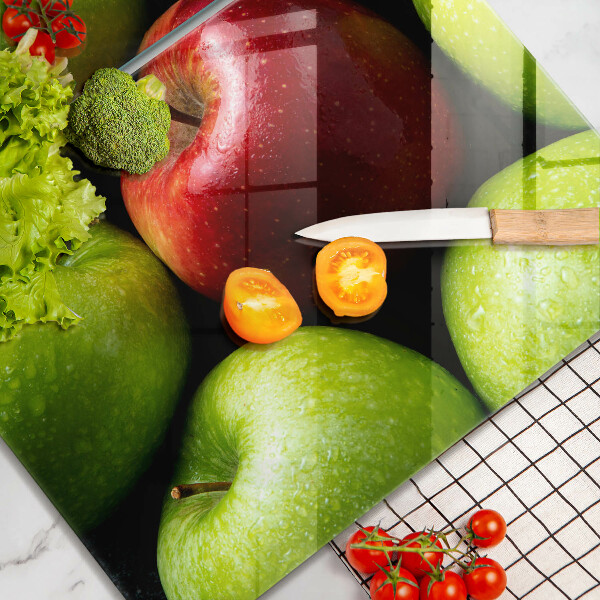 Herdabdeckplatte glas Saftige Äpfel