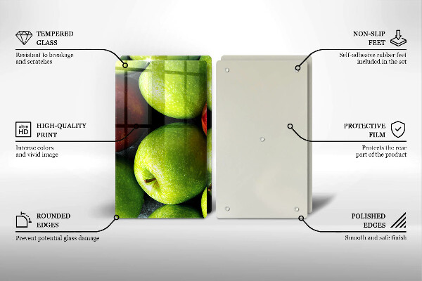 Herdabdeckplatte glas Saftige Äpfel