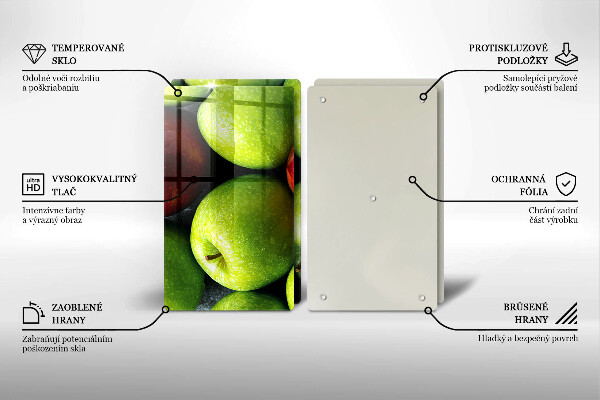 Herdabdeckplatte glas Saftige Äpfel