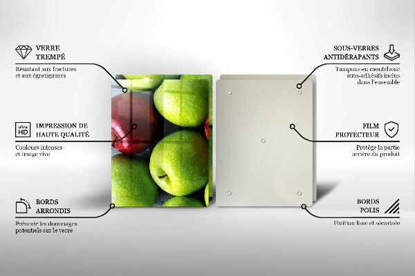 Herdabdeckplatte glas Saftige Äpfel