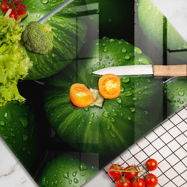 Herdabdeckplatte glas Grüne Kürbisse