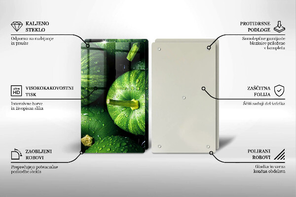 Herdabdeckplatte glas Grüne Kürbisse