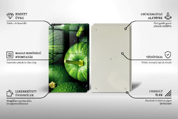 Herdabdeckplatte glas Grüne Kürbisse