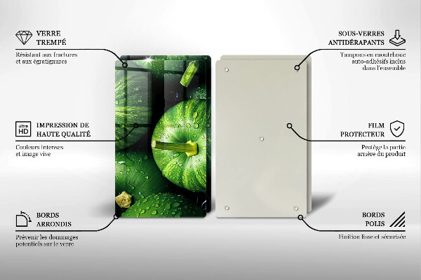 Herdabdeckplatte glas Grüne Kürbisse