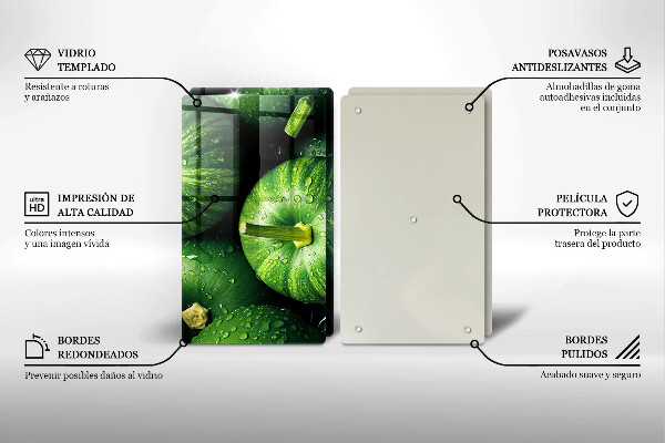 Herdabdeckplatte glas Grüne Kürbisse