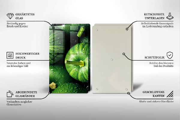 Herdabdeckplatte glas Grüne Kürbisse