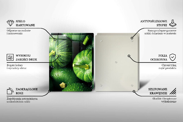 Herdabdeckplatte glas Grüne Kürbisse