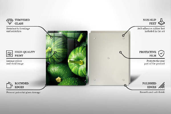 Herdabdeckplatte glas Grüne Kürbisse