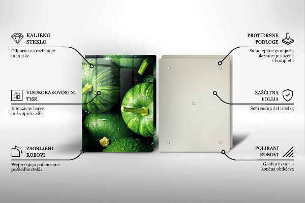 Herdabdeckplatte glas Grüne Kürbisse