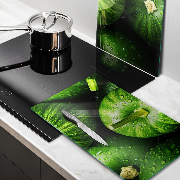 Herdabdeckplatte glas Grüne Kürbisse