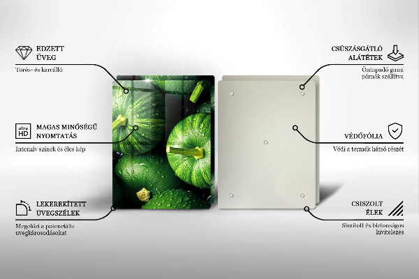 Herdabdeckplatte glas Grüne Kürbisse