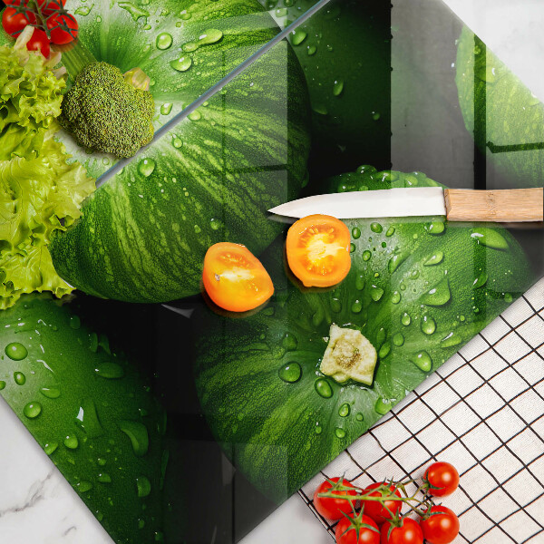 Herdabdeckplatte glas Grüne Kürbisse