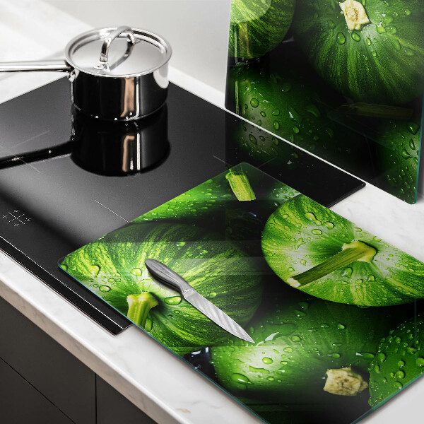 Herdabdeckplatte glas Grüne Kürbisse