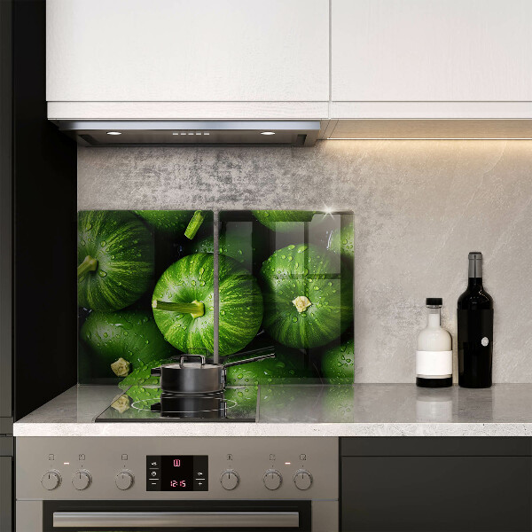 Herdabdeckplatte glas Grüne Kürbisse