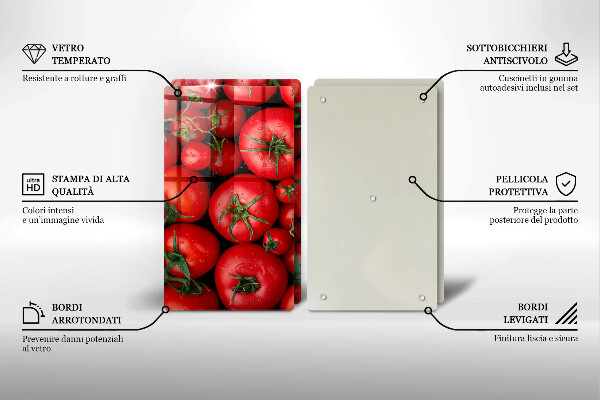 Herdabdeckplatte glas Tomaten