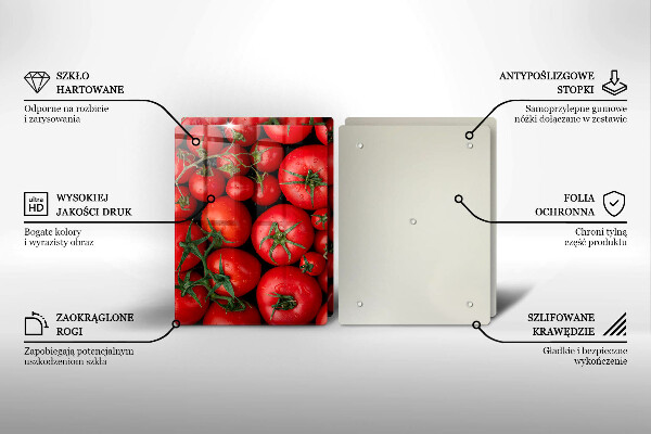 Herdabdeckplatte glas Tomaten