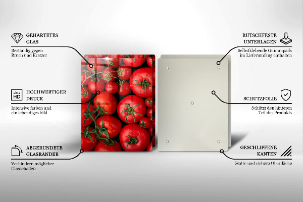 Herdabdeckplatte glas Tomaten
